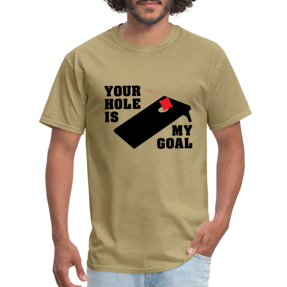 Your Hole Is My Goal T-Shirt (Cornhole) - Color: denim