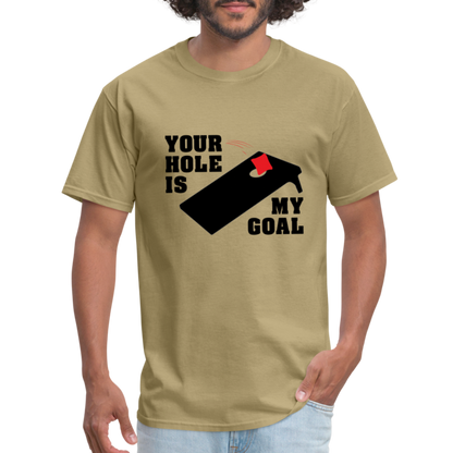 Your Hole Is My Goal T-Shirt (Cornhole) - Color: denim