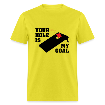 Your Hole Is My Goal T-Shirt (Cornhole) - Color: denim