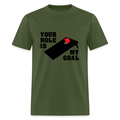 Your Hole Is My Goal T-Shirt (Cornhole) - Color: denim