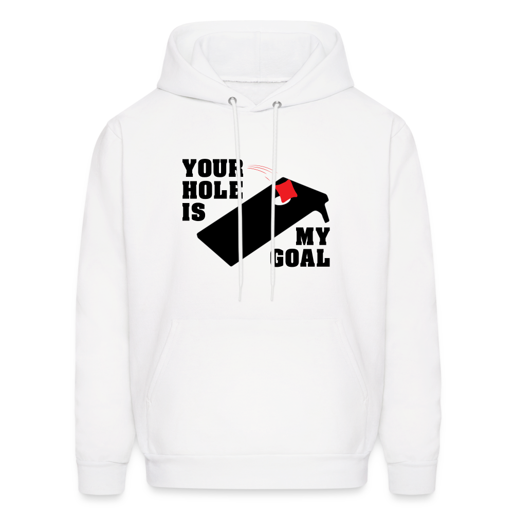 Your Hole Is My Goal Hoodie (Cornhole) - Color: heather gray