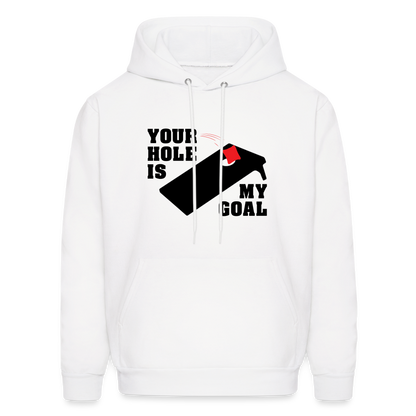 Your Hole Is My Goal Hoodie (Cornhole) - Color: heather gray