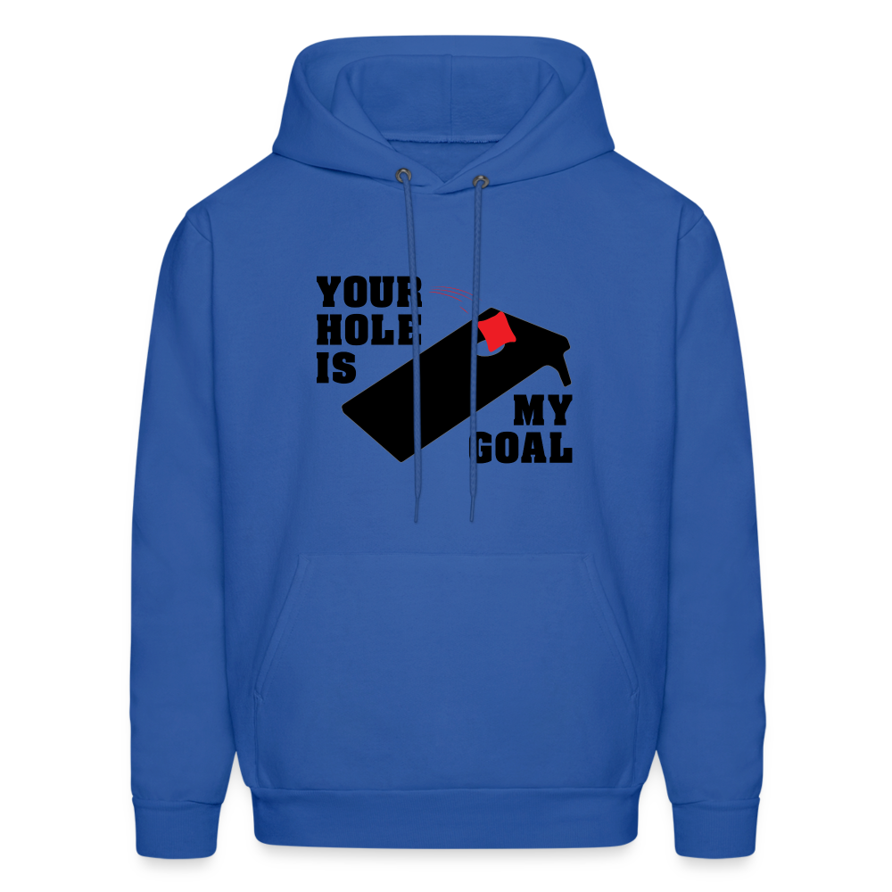 Your Hole Is My Goal Hoodie (Cornhole) - Color: heather gray