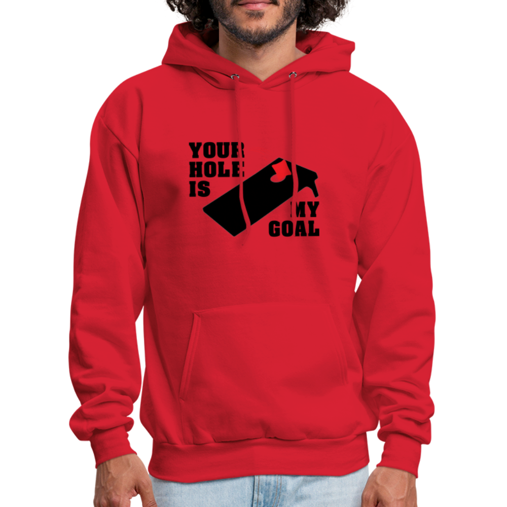 Your Hole Is My Goal Hoodie (Cornhole) - Color: red