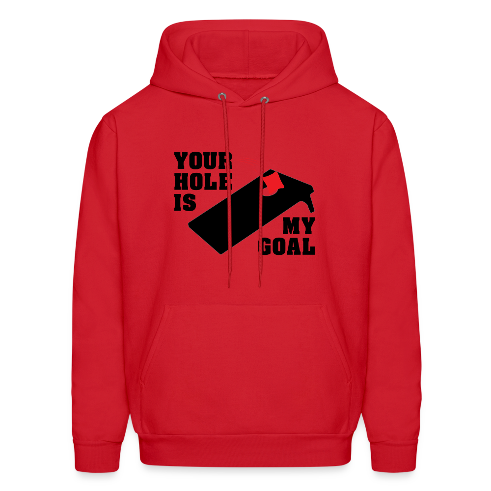 Your Hole Is My Goal Hoodie (Cornhole) - Color: heather gray