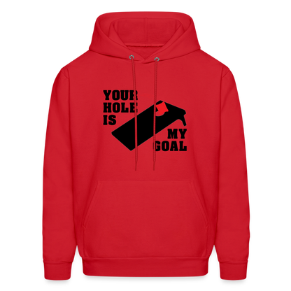 Your Hole Is My Goal Hoodie (Cornhole) - Color: heather gray