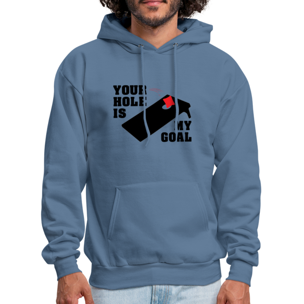 Your Hole Is My Goal Hoodie (Cornhole) - Color: heather gray