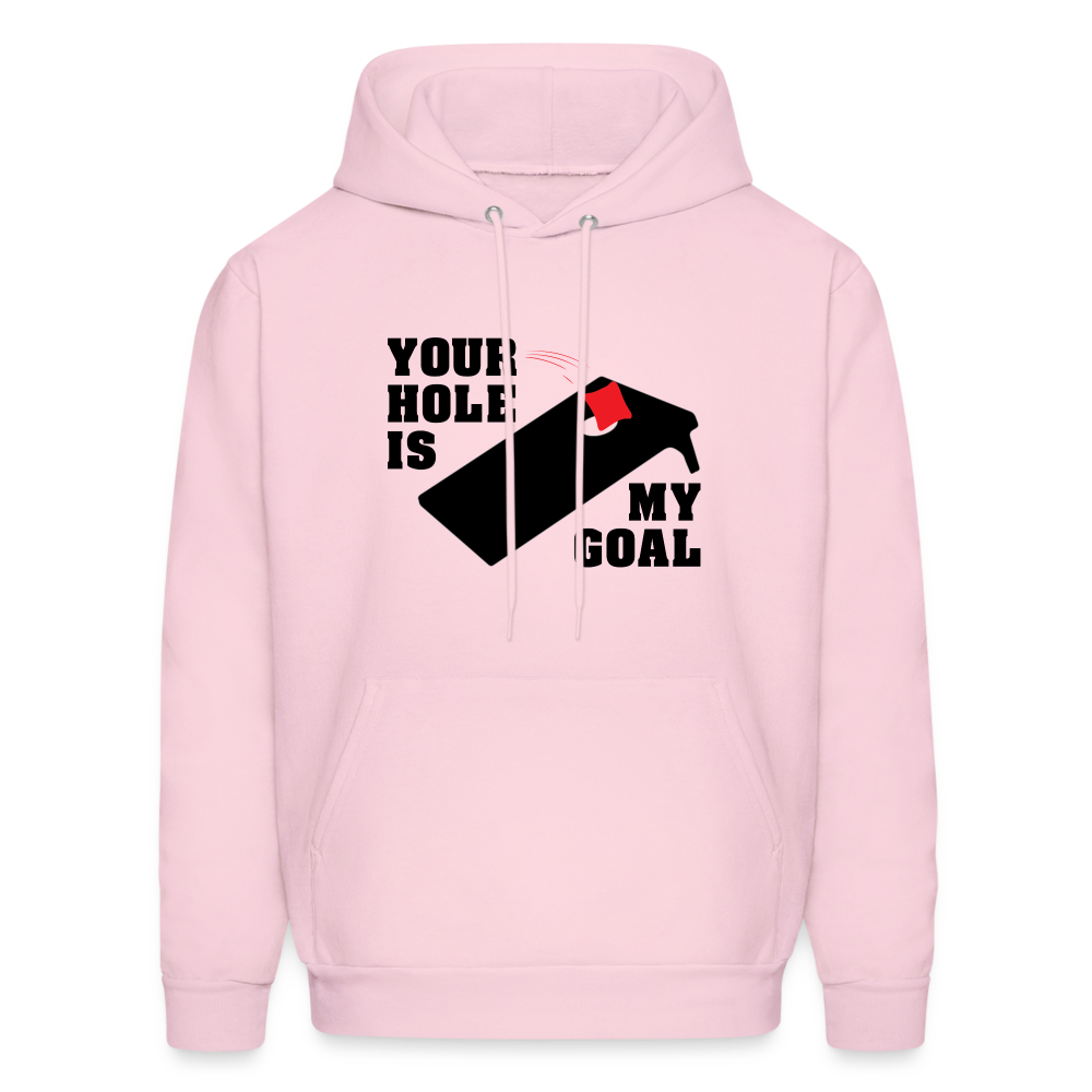 Your Hole Is My Goal Hoodie (Cornhole) - Color: pale pink