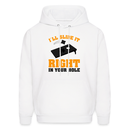 I'll Slide It Right In Your Hole Hoodie (Cornhole) - Color: heather gray