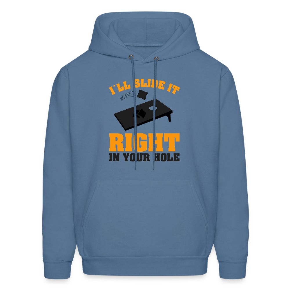 I'll Slide It Right In Your Hole Hoodie (Cornhole) - Color: heather gray