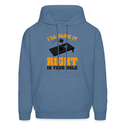 I'll Slide It Right In Your Hole Hoodie (Cornhole) - Color: heather gray