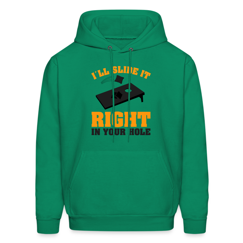 I'll Slide It Right In Your Hole Hoodie (Cornhole) - Color: heather gray