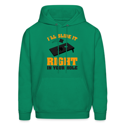 I'll Slide It Right In Your Hole Hoodie (Cornhole) - Color: heather gray