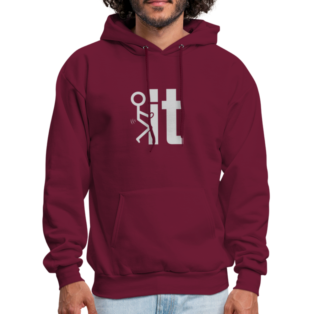 F it Hoodie (Funny & Carefree) - Color: burgundy