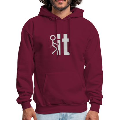 F it Hoodie (Funny & Carefree) - Color: burgundy