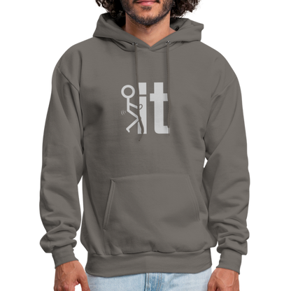 F it Hoodie (Funny & Carefree) - Color: asphalt gray