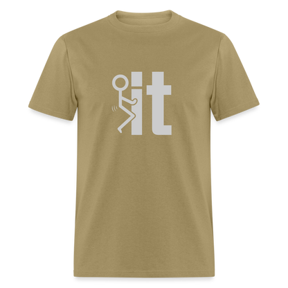 F it T-Shirt (Funny Carefree Tee) - Color: khaki