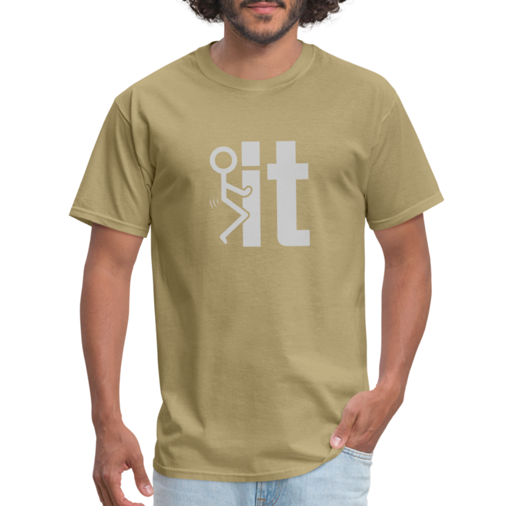 F it T-Shirt (Funny Carefree Tee) Color: denim