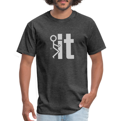 F it T-Shirt (Funny Carefree Tee) - Color: heather black