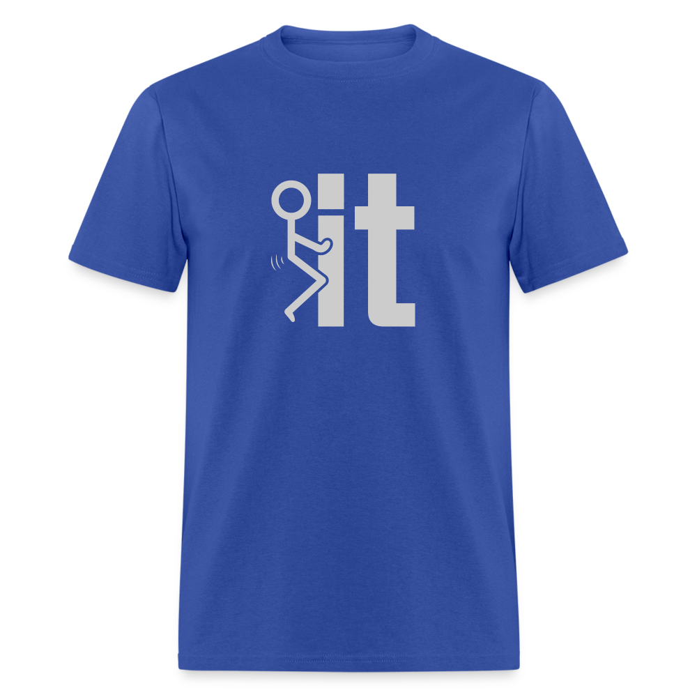 F it T-Shirt (Funny Carefree Tee) Color: denim