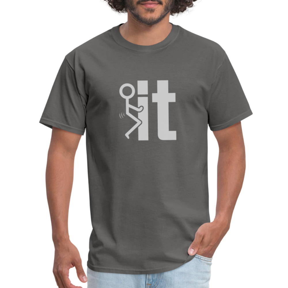 F it T-Shirt (Funny Carefree Tee) - Color: charcoal