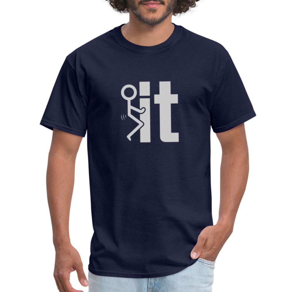 F it T-Shirt (Funny Carefree Tee) Color: denim