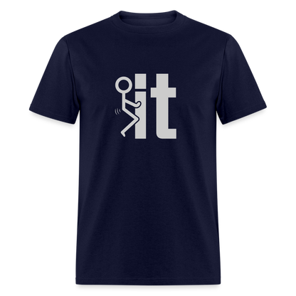 F it T-Shirt (Funny Carefree Tee) - Color: navy