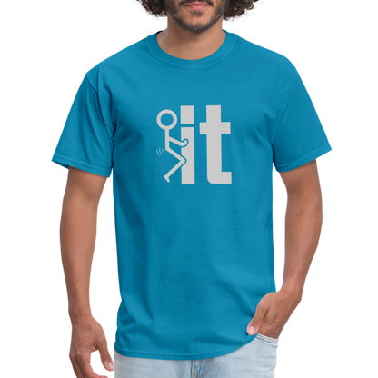 F it T-Shirt (Funny Carefree Tee) - Color: turquoise