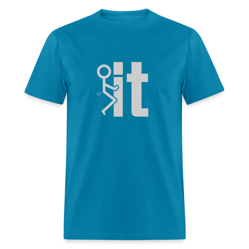 F it T-Shirt (Funny Carefree Tee) Color: denim