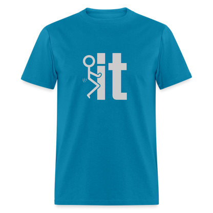 F it T-Shirt (Funny Carefree Tee) - Color: denim