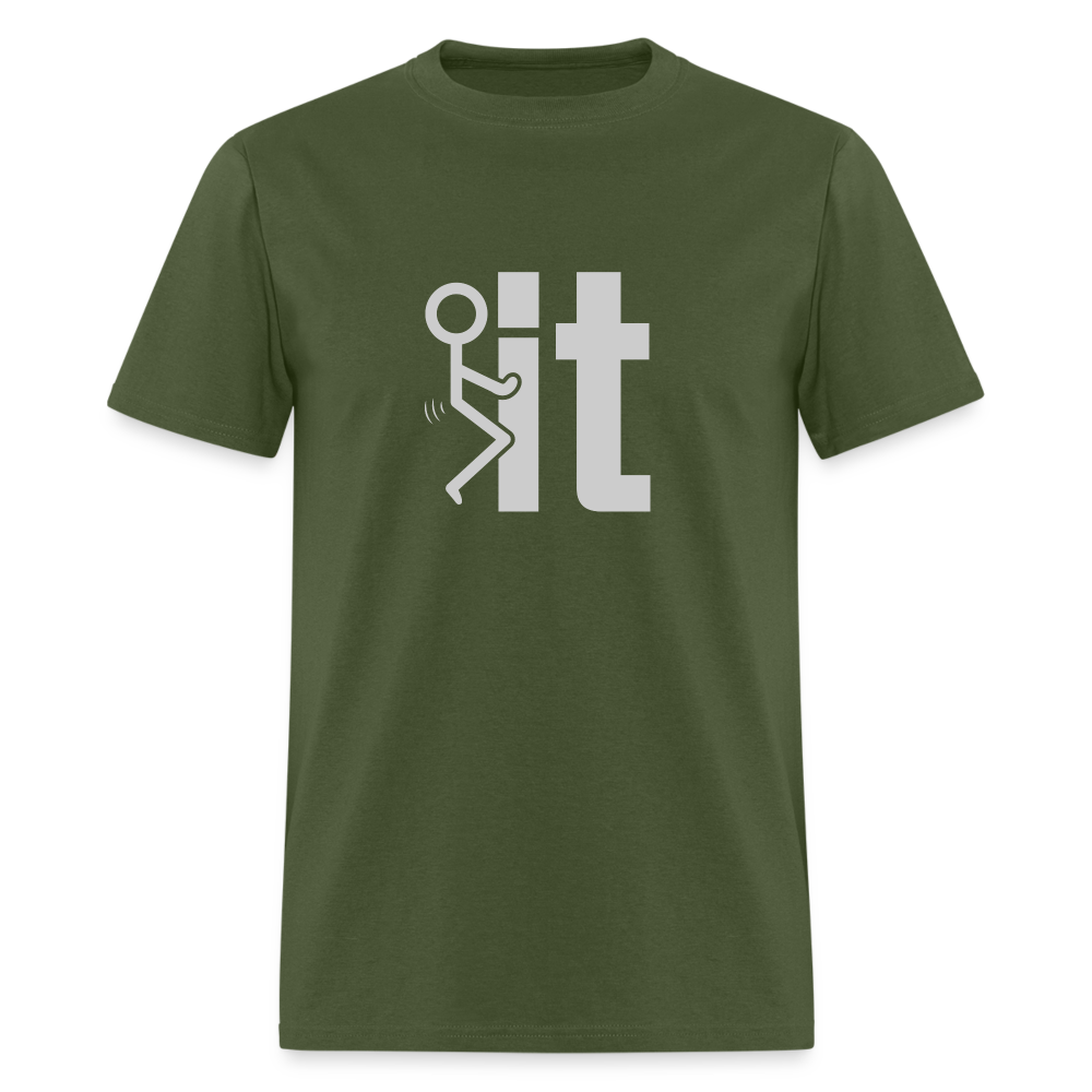 F it T-Shirt (Funny Carefree Tee) Color: denim