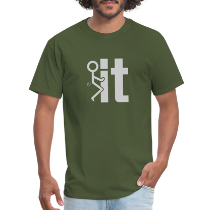 F it T-Shirt (Funny Carefree Tee) - Color: military green