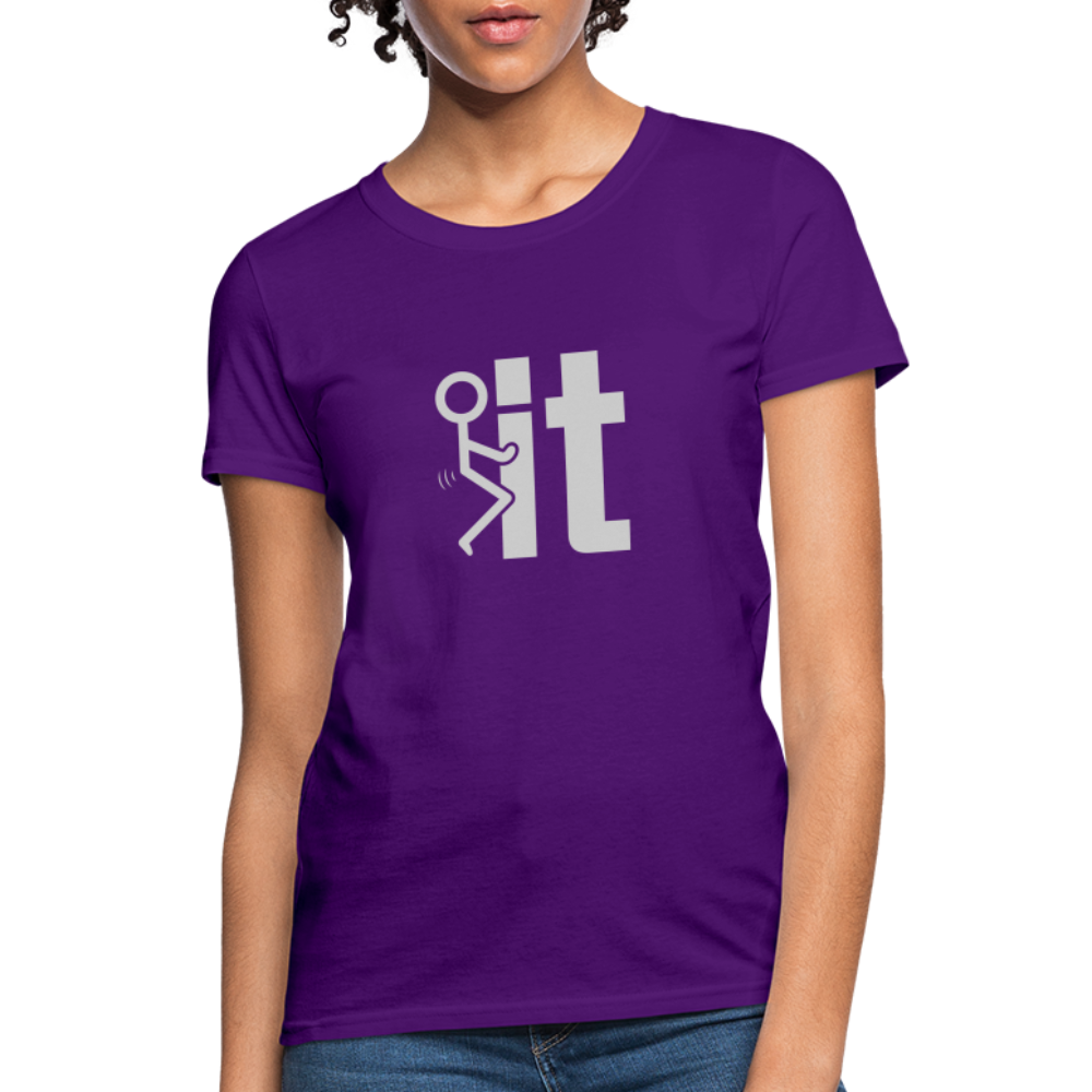 F it Women's T-Shirt (Funny & Carefree Tee for Women) - Color: purple