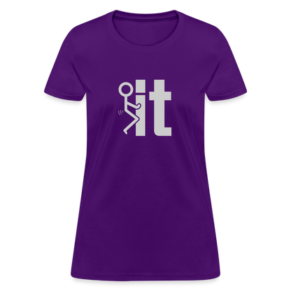 F it Women's T-Shirt (Funny & Carefree Tee for Women) - Color: royal blue