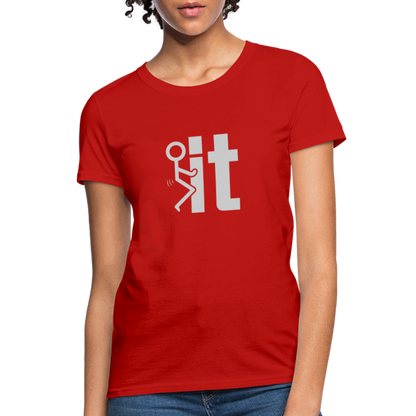 F it Women's T-Shirt (Funny & Carefree Tee for Women) - Color: red