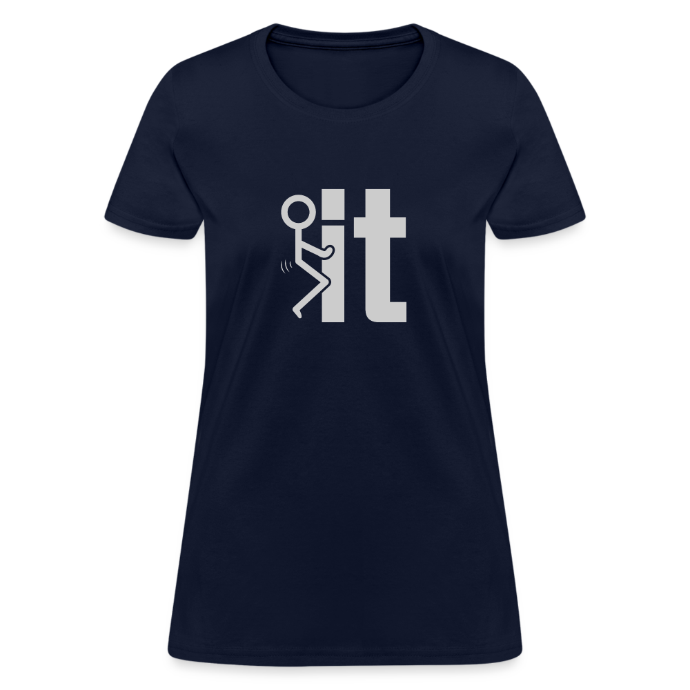 F it Women's T-Shirt (Funny & Carefree Tee for Women) - Color: royal blue