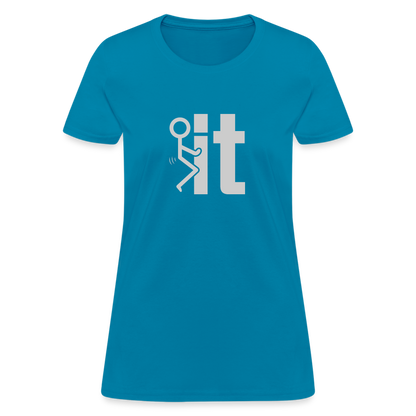 F it Women's T-Shirt (Funny & Carefree Tee for Women) - Color: royal blue