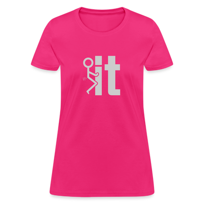 F it Women's T-Shirt (Funny & Carefree Tee for Women) - Color: royal blue