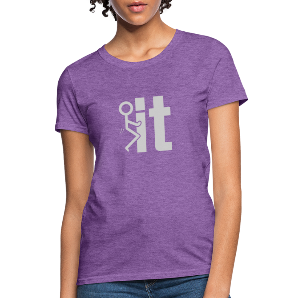 F it Women's T-Shirt (Funny & Carefree Tee for Women) - Color: purple heather