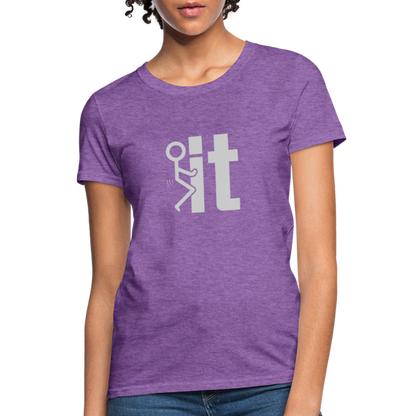 F it Women's T-Shirt (Funny & Carefree Tee for Women) - Color: purple heather