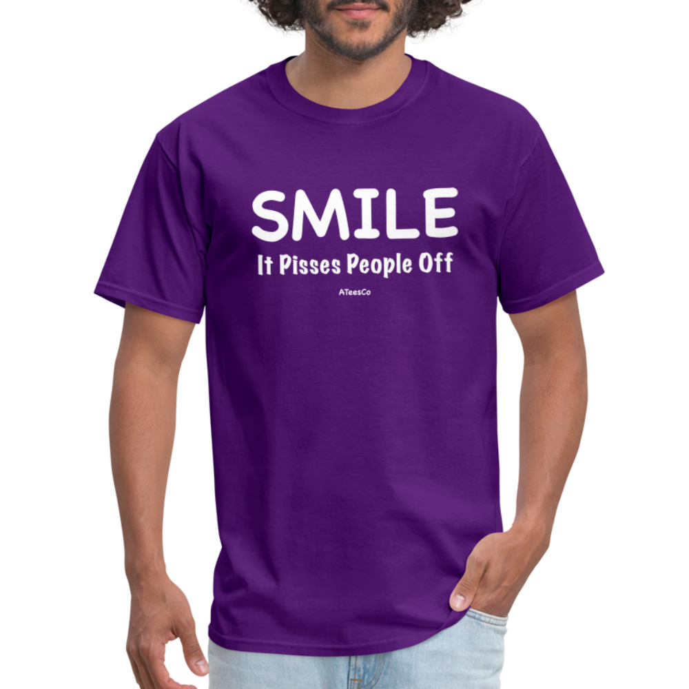 Smile It Pisses People Off T-Shirt - Color: black