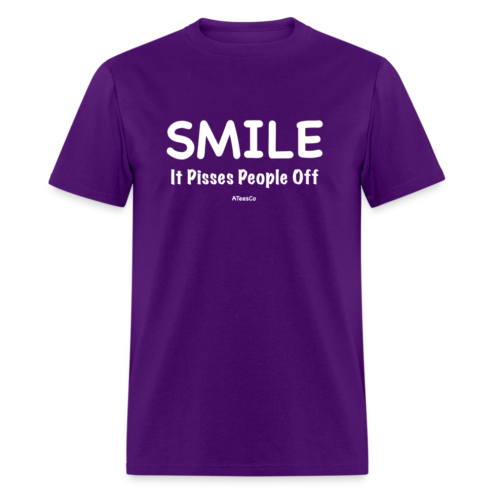 Smile It Pisses People Off T-Shirt - Color: purple