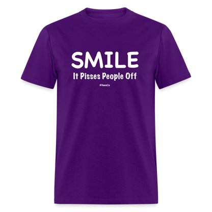 Smile It Pisses People Off T-Shirt - purple