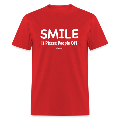 Smile It Pisses People Off T-Shirt - Color: black