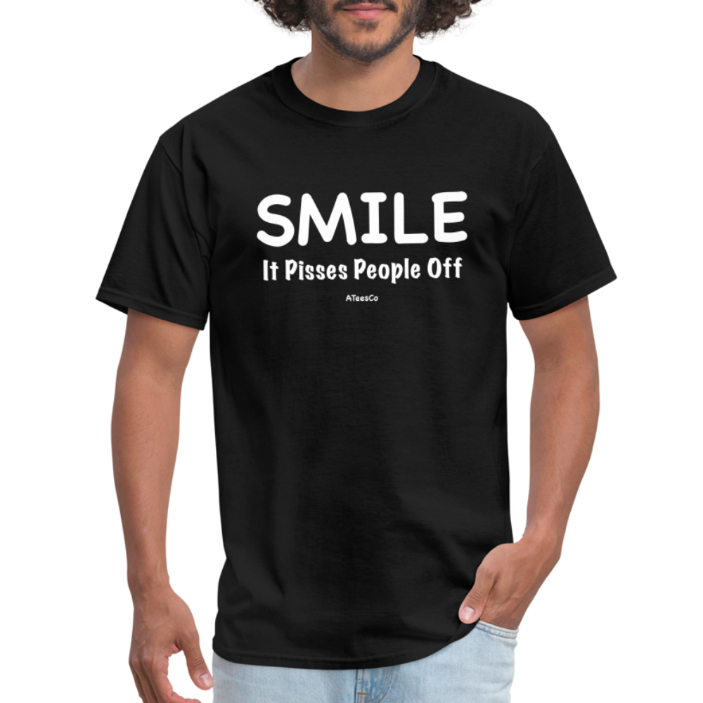 Smile It Pisses People Off T-Shirt - Color: black