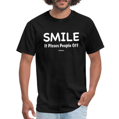 Smile It Pisses People Off T-Shirt - black