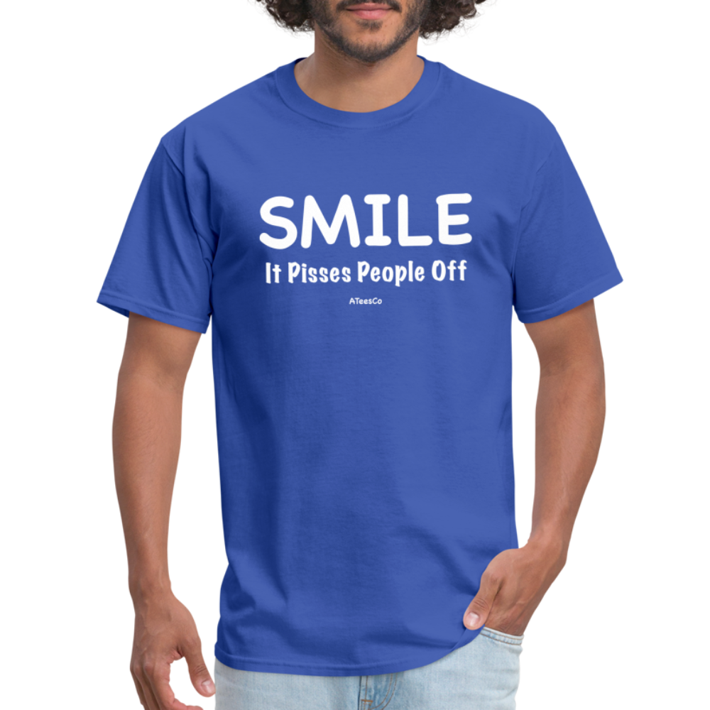 Smile It Pisses People Off T-Shirt - Color: royal blue