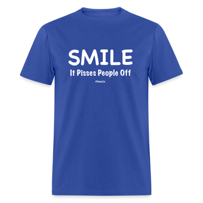 Smile It Pisses People Off T-Shirt - royal blue