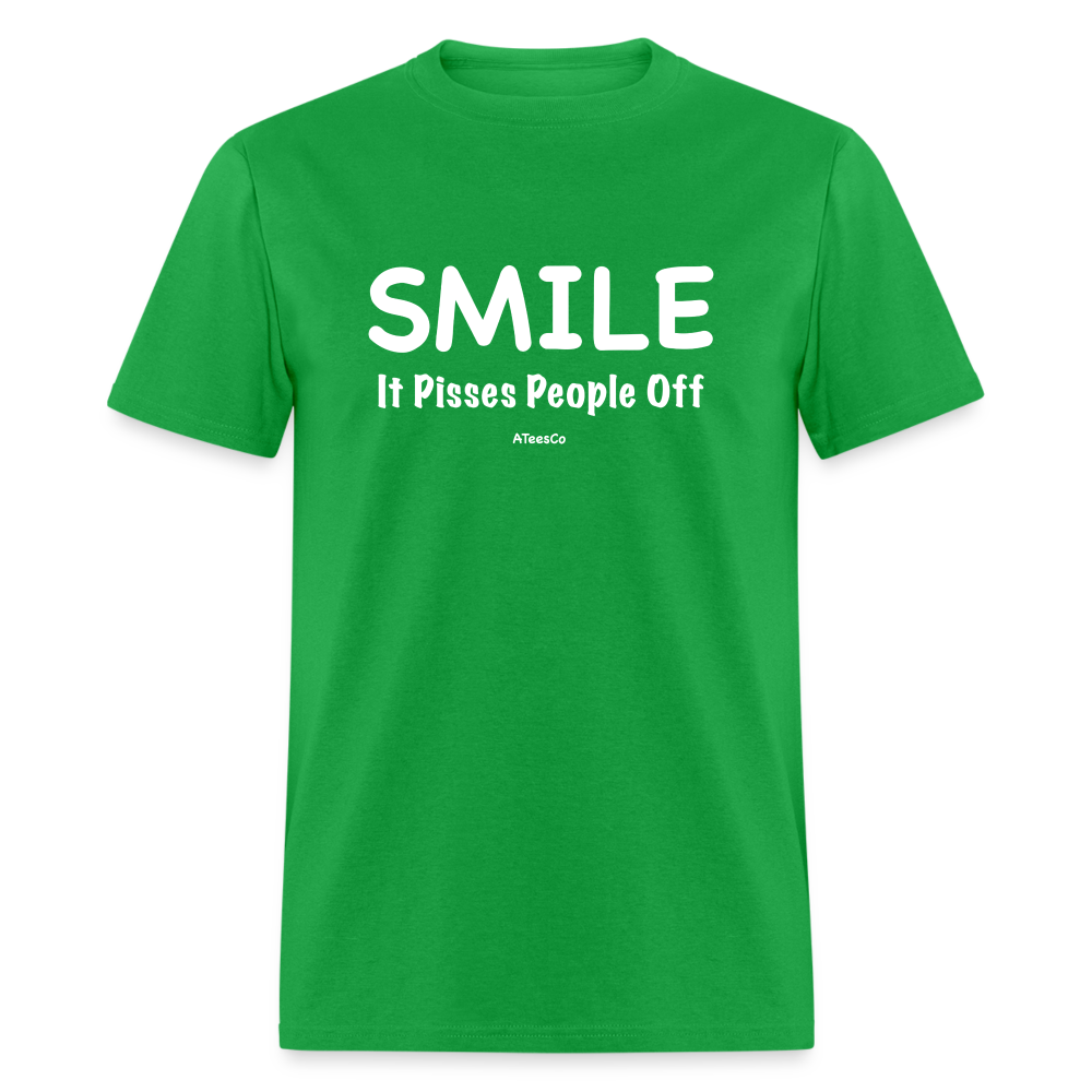 Smile It Pisses People Off T-Shirt - bright green