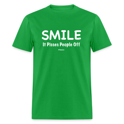 Smile It Pisses People Off T-Shirt - bright green